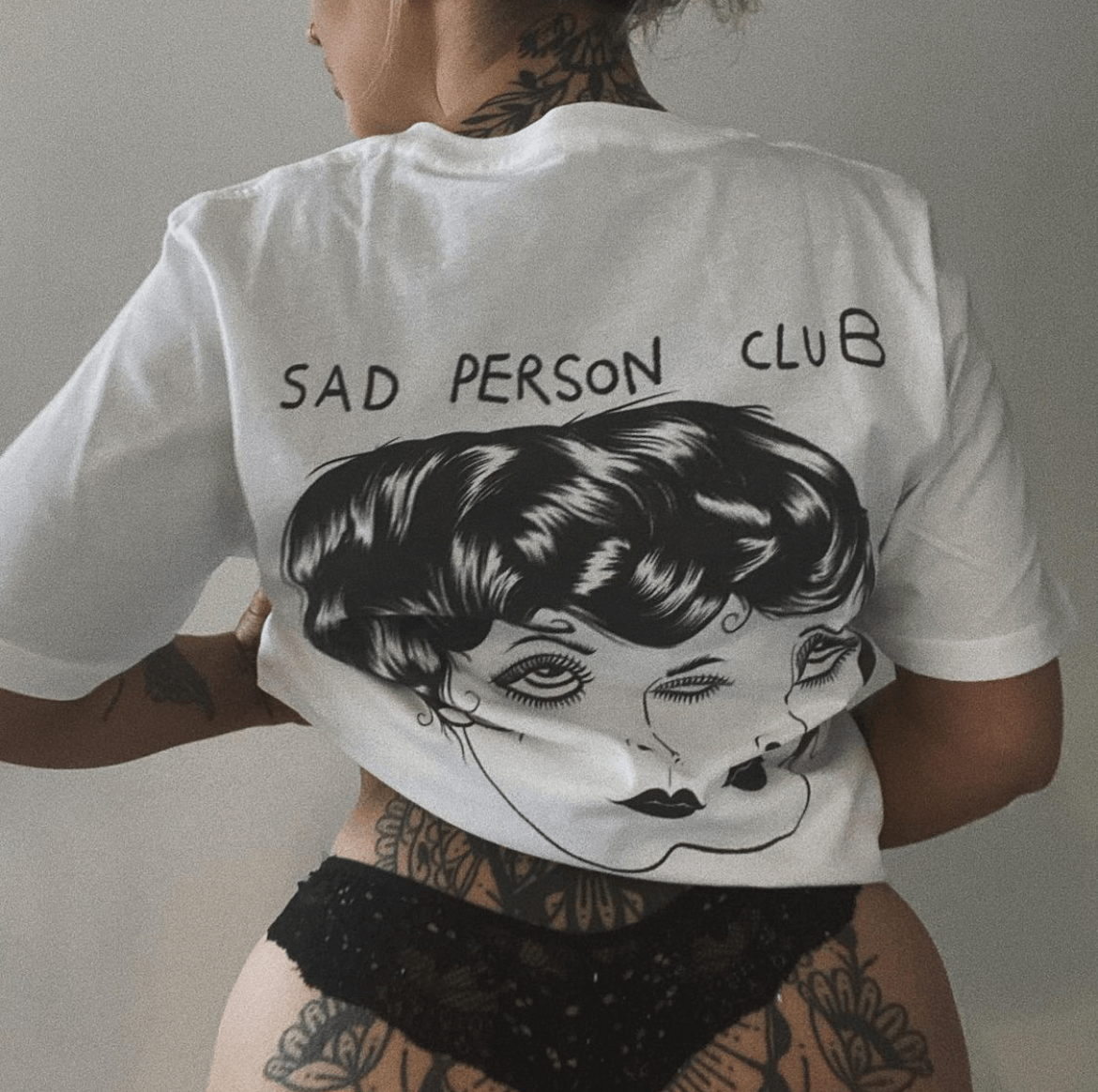 Sad Person Club White Tee