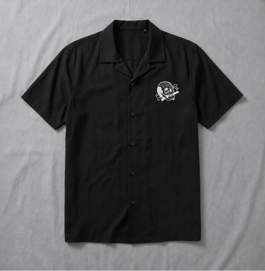 Skull Cuban Shirt Black