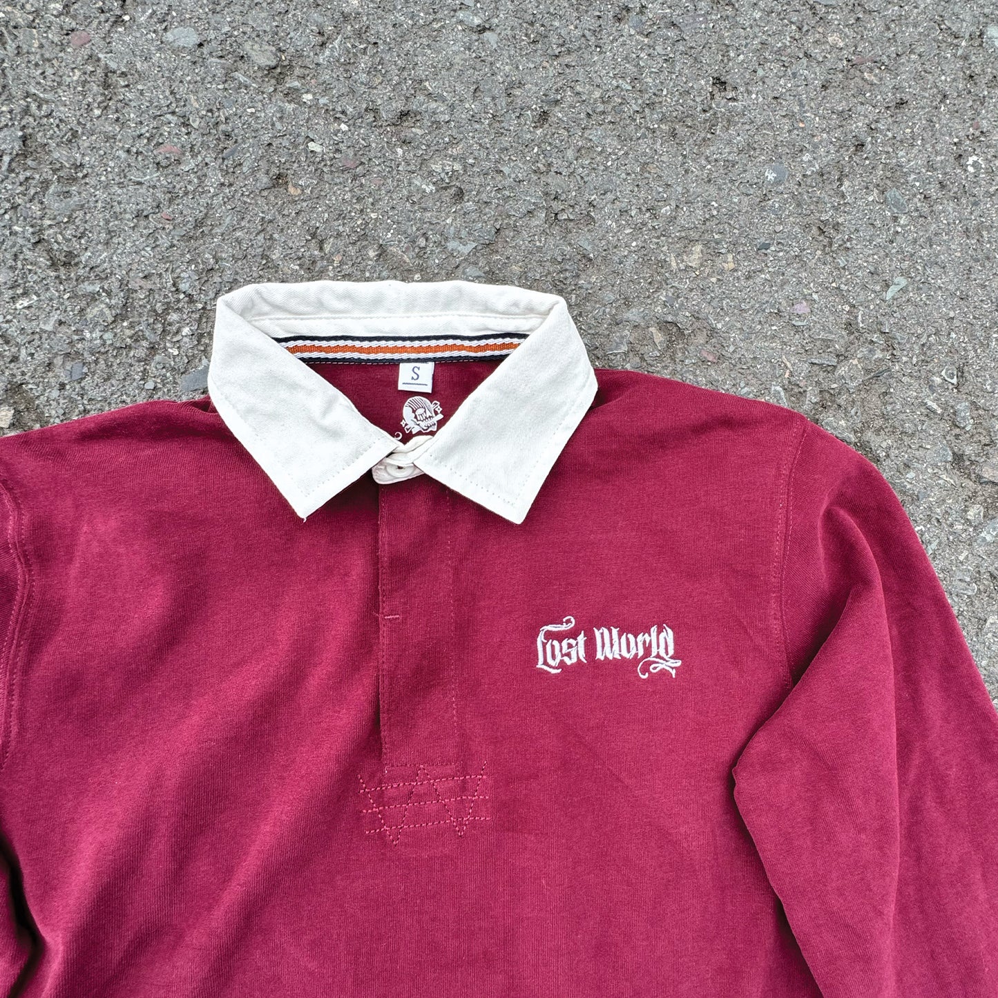 Burgundy Embroidered Rugby Shirt