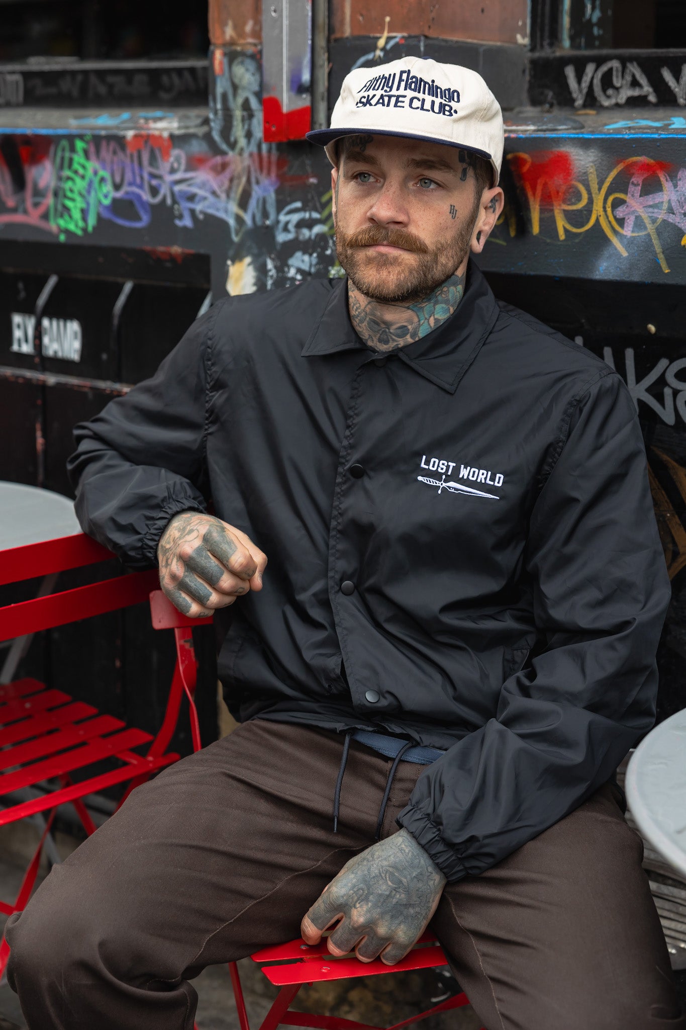 LW Dagger Embroidered Black Coach Jacket