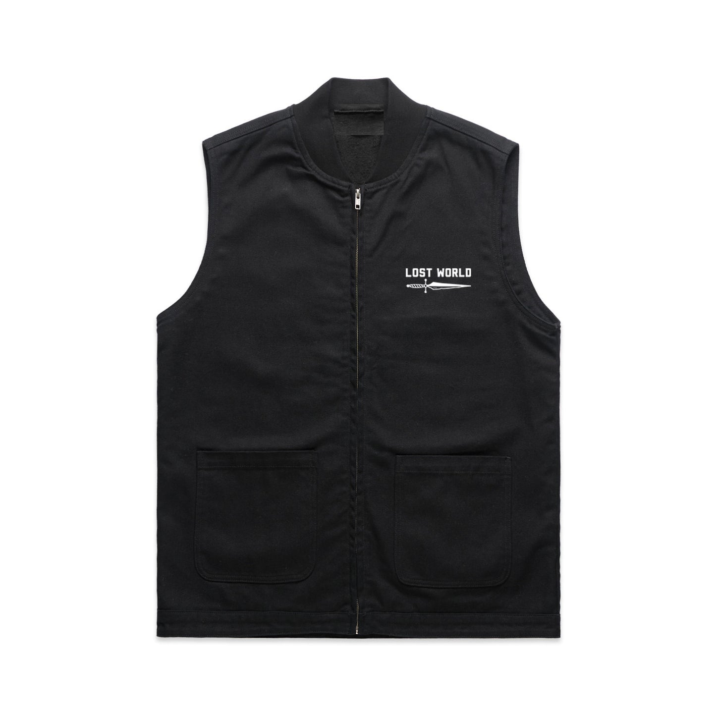 LW Dagger Embroidered Canvas Vest Black