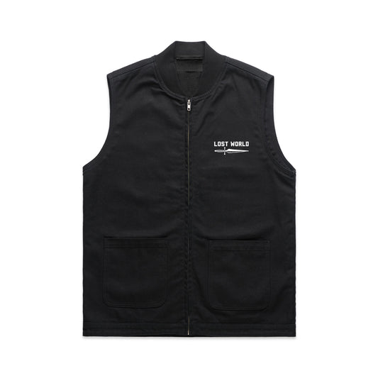 LW Dagger Embroidered Canvas Vest Black