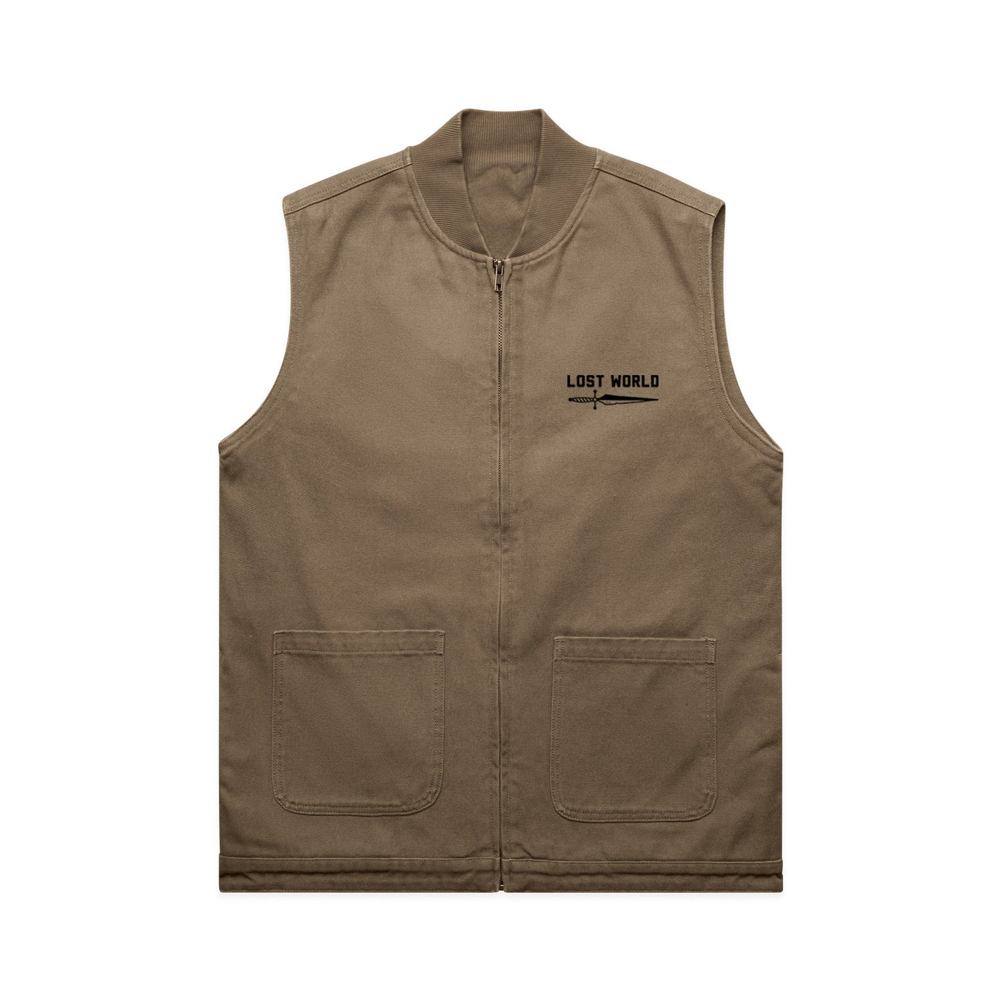 LW Dagger Embroidered Canvas Vest Walnut