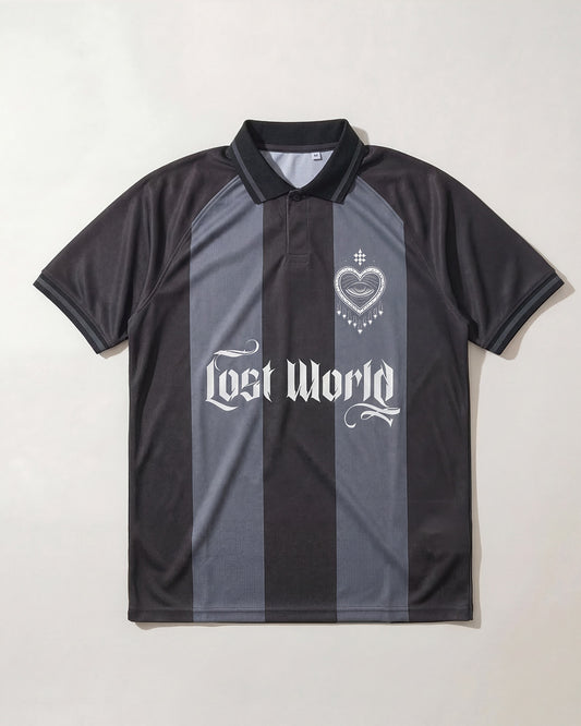 LW Grey Striped Football Top