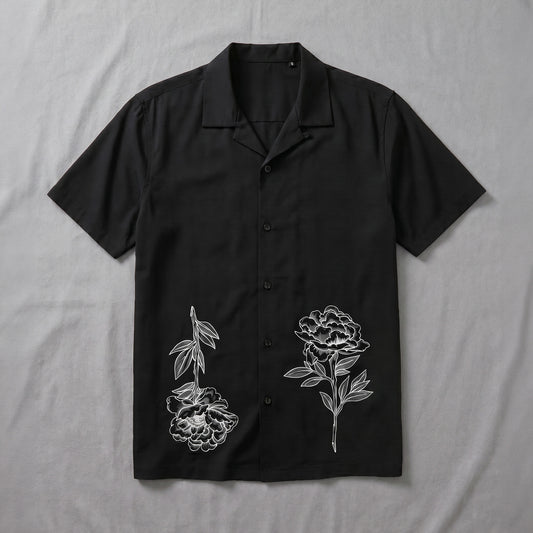 Peonie Cuban Shirt Black