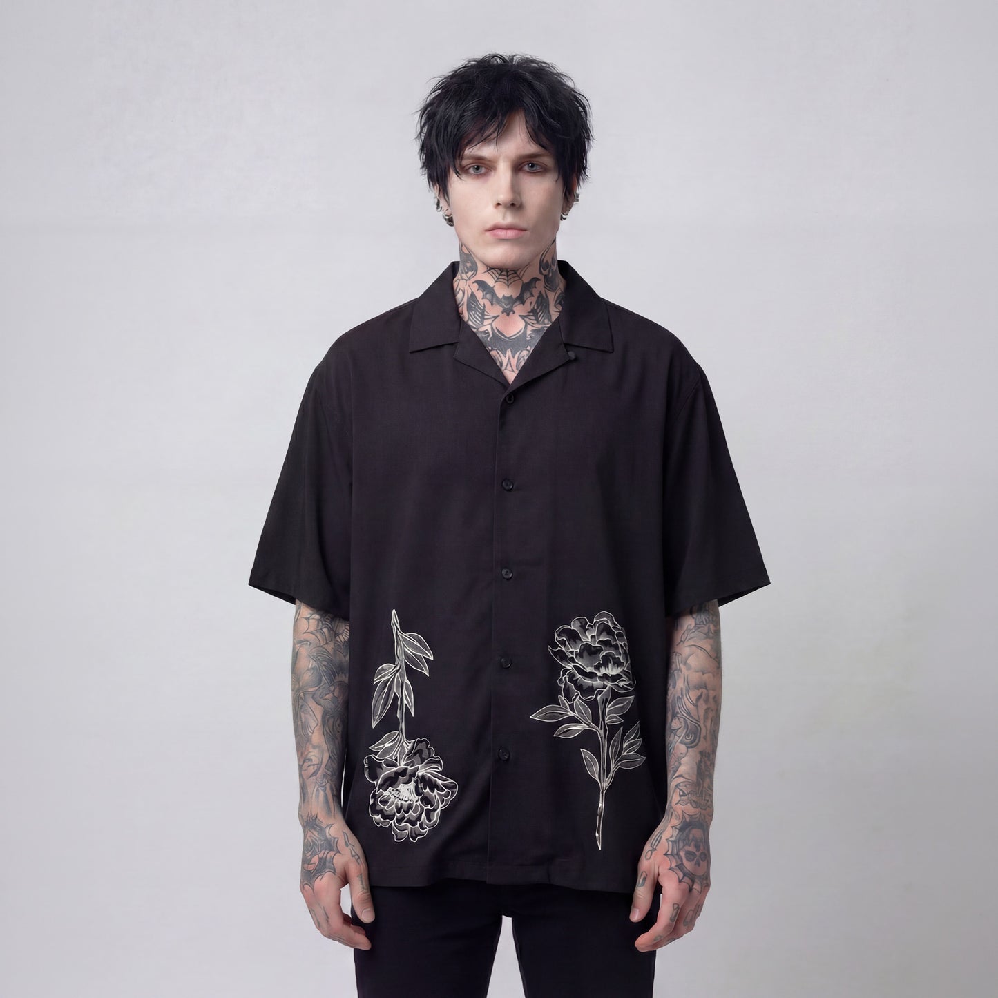 Peonie Cuban Shirt Black