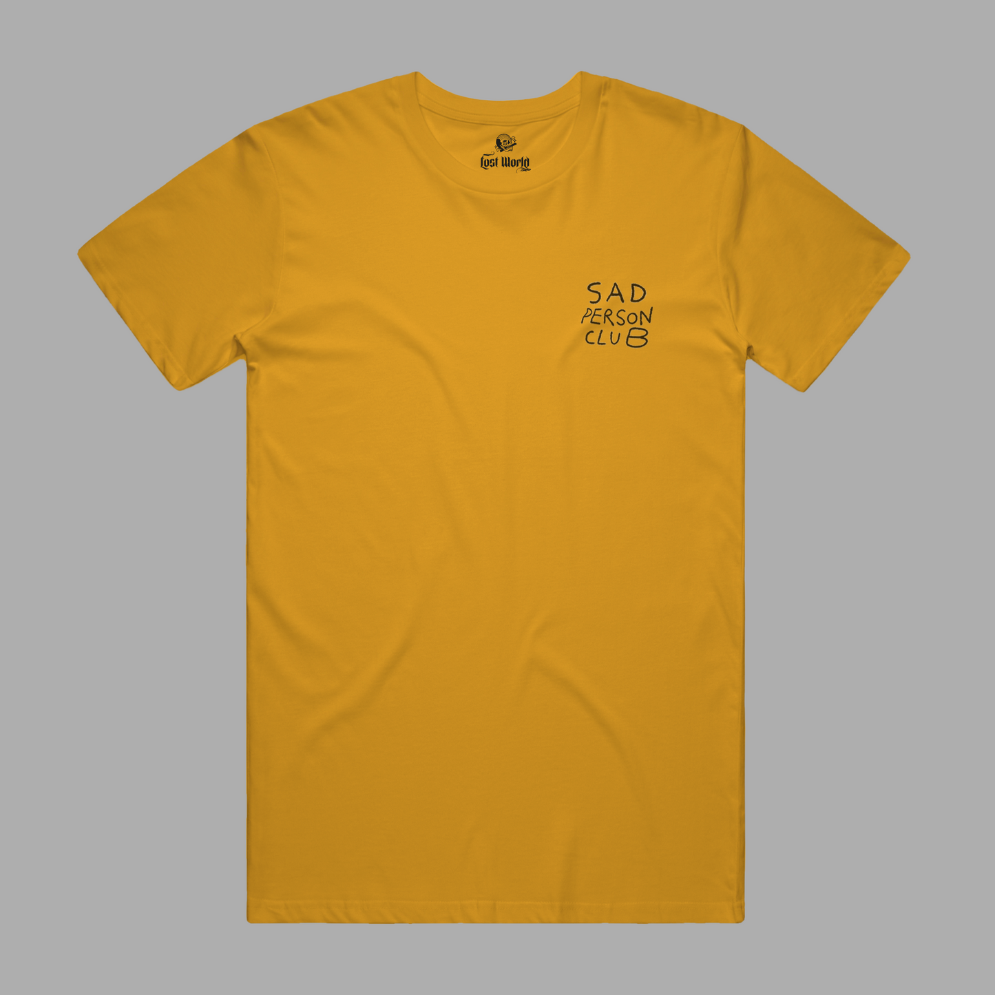 Maglietta gialla del club della persona triste