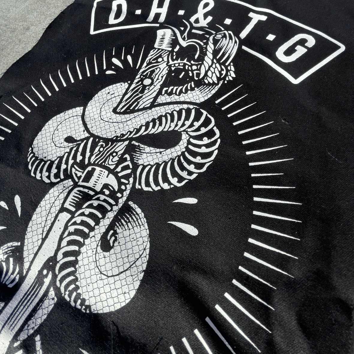 Snake & Dagger Large Screen Printed Patch