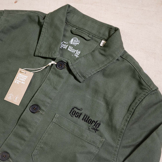 LW Khaki Green Embroidered Worker Jacket