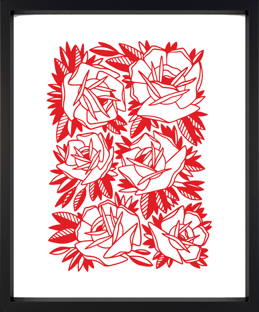 Rote Rosen A4 Kunstdruck