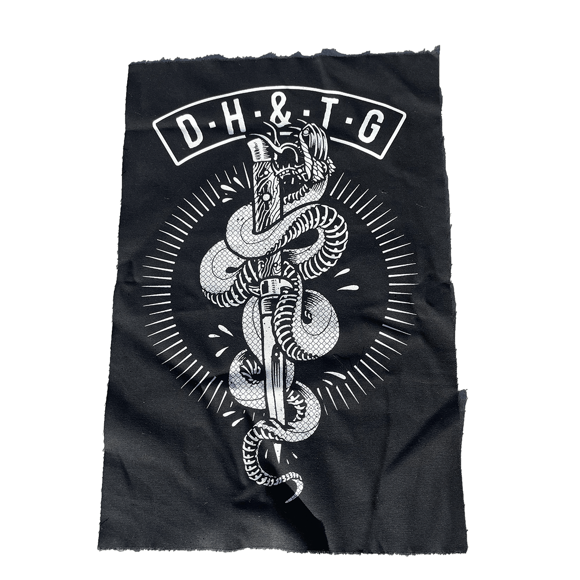 Snake & Dagger Large Screen Printed Patch
